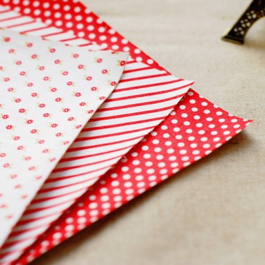 [Dailylike] Fabric Sticker 3 Set - 11. Red...
